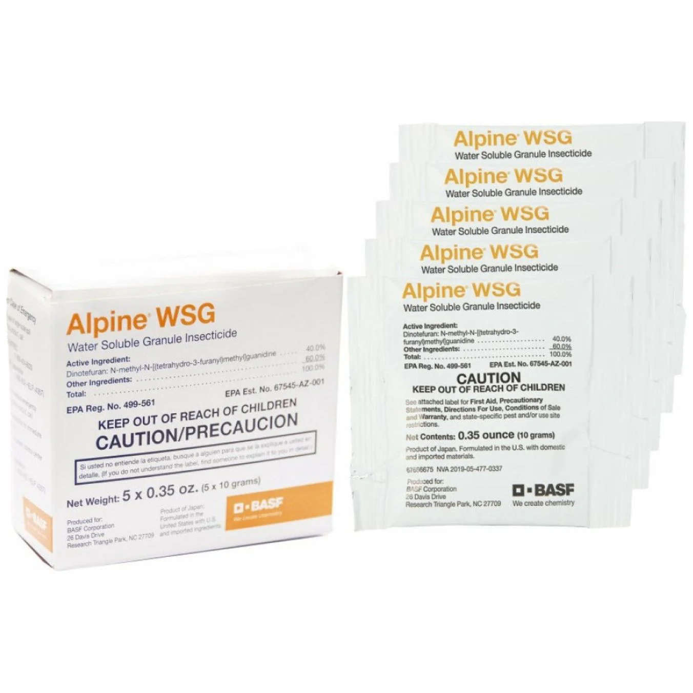 Alpine WSG Insecticide - 5 x 0.35 oz. packets