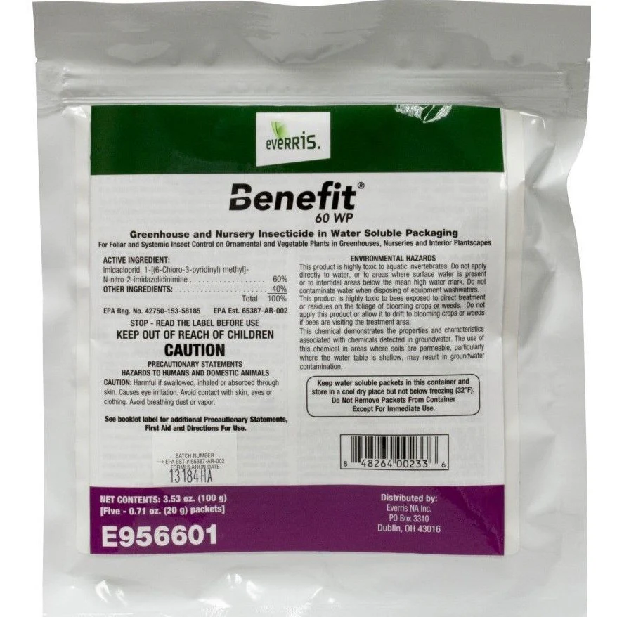 Benefit 60 WP Imidacloprid Insecticide - 5 x 20 Gram Packets (Discontinued)