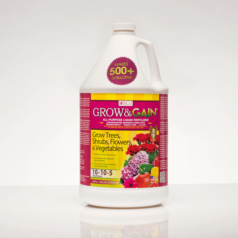 BGI Grow and Gain 10-10-5 All Purpose Liquid Fertilizer Concentrated - 1 Gallon