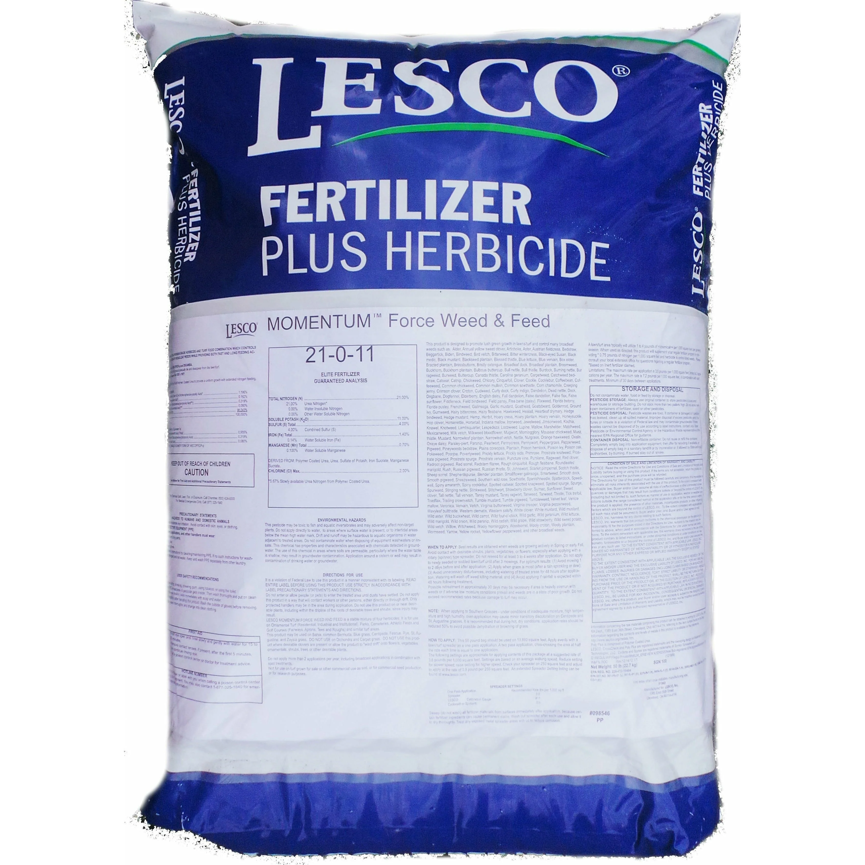 Lesco Bluegrass Lawn Weed & Feed 21-0-11 - 50 lbs.