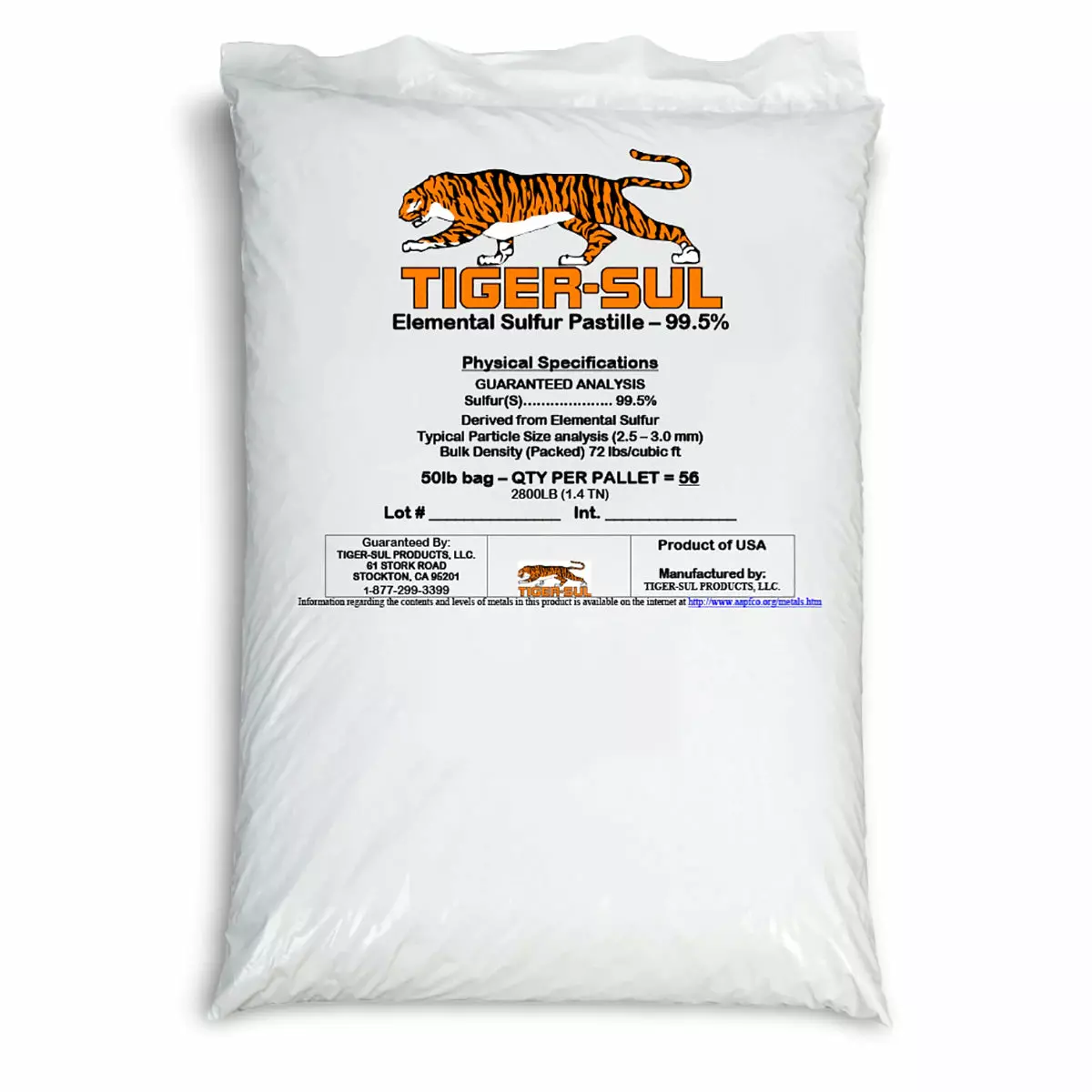 Tiger 99.5% Elemental Sulphur Granular Fertilizer