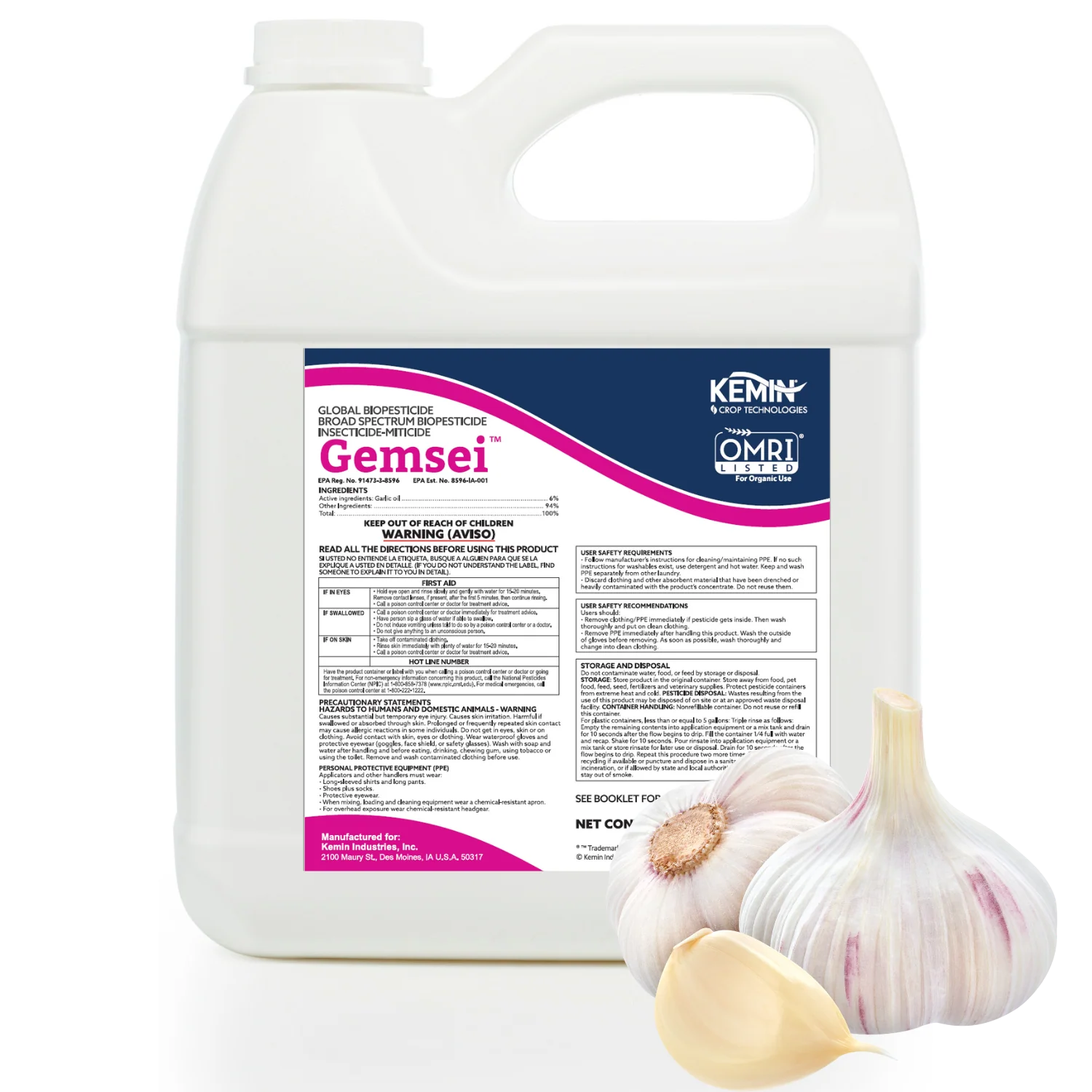Gemsei Garlic Insecticide - 2.5 Gallon
