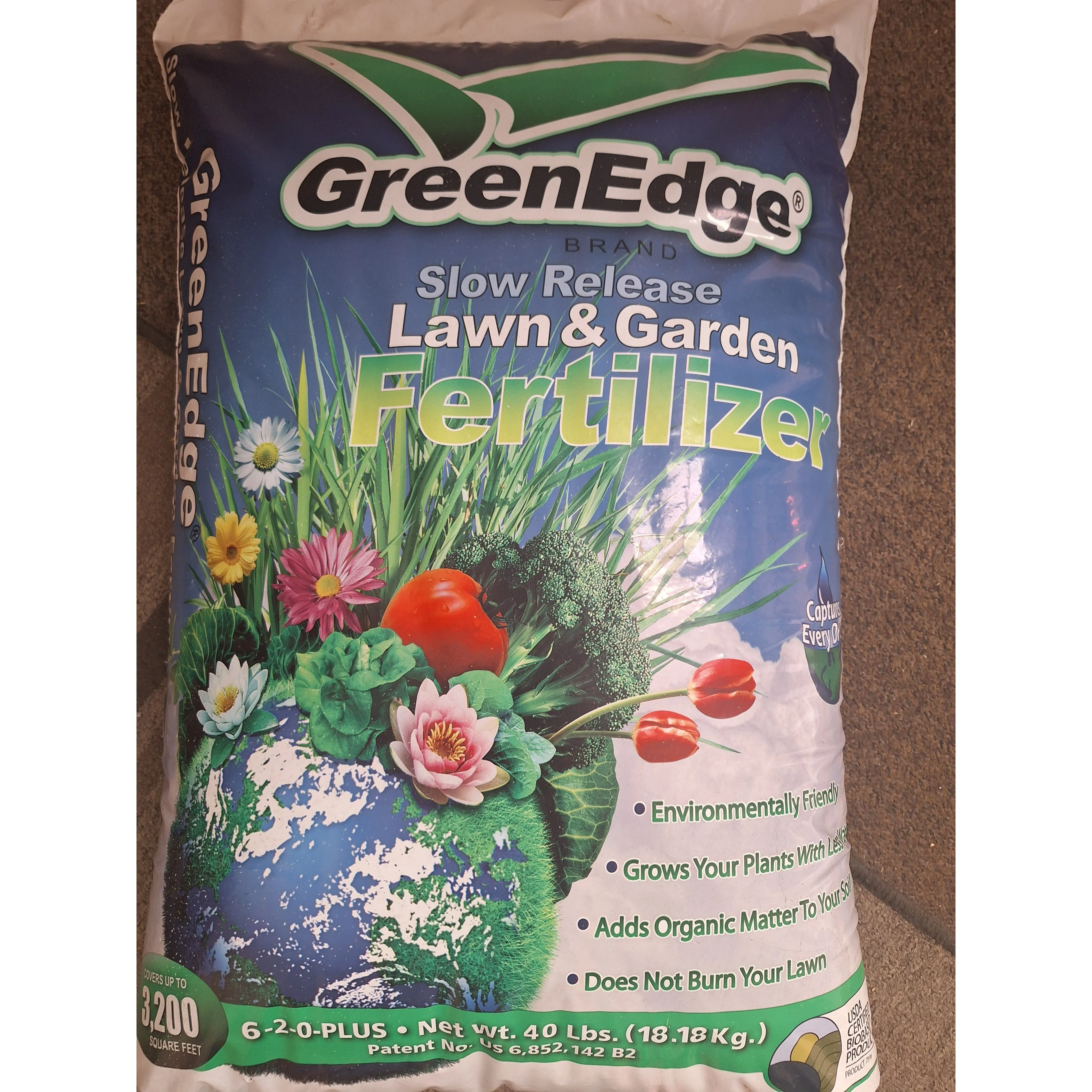 GreenEdge 6-2-0 Slow Release Fertilizer with Organic Nitrogen - 40 lbs.