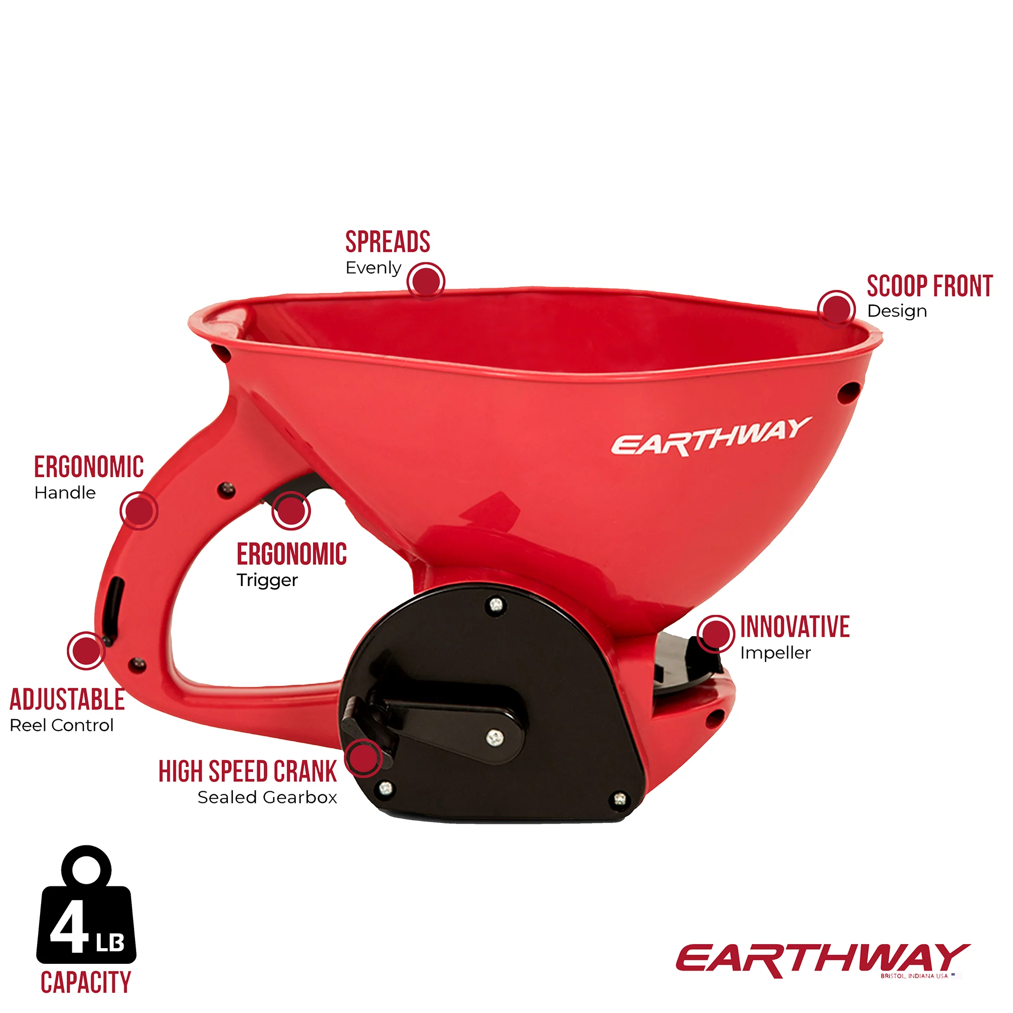 EarthWay Hand Held Plastic Scoop Spreader - 4 Lb. Capacity (Discontinued)