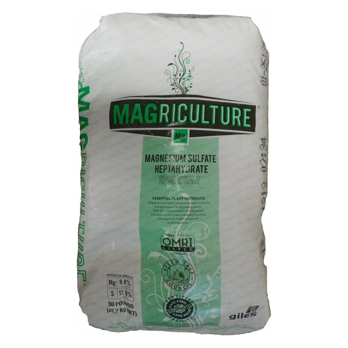 Magnesium Sulfate Heptahydrate Epsom Salt Fertilizer - 50 Lbs.