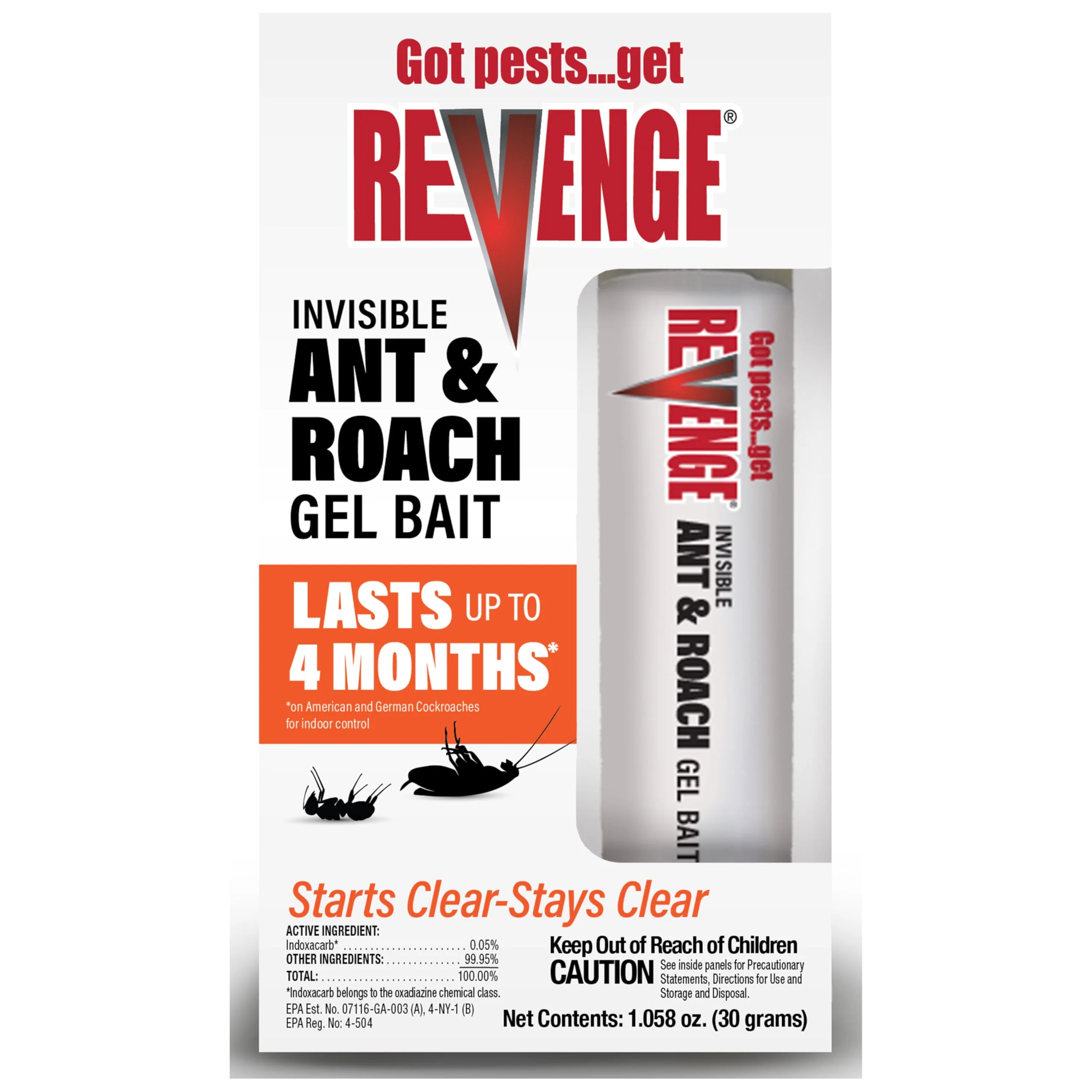 Revenge Invisible Ant & Roach Gel Bait - 1 x (30 gram) Tube